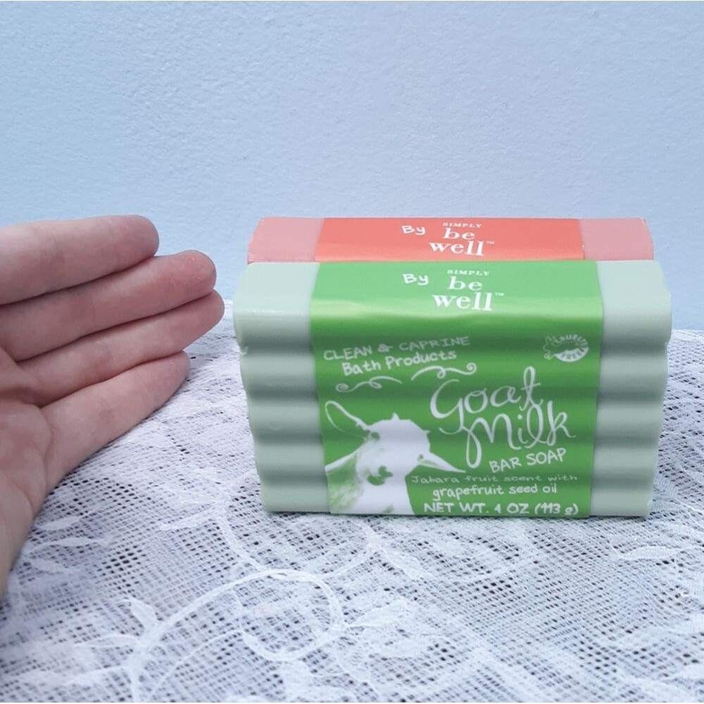 6 Goat Milk Bar Soap Clean Caprine Simply Be Well Jabara Fruit Papaya red green - Picture 3 of 14